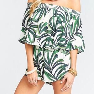 Show Me Your MuMu Rosarita Romper in Peruvian Palm Breeze Small
